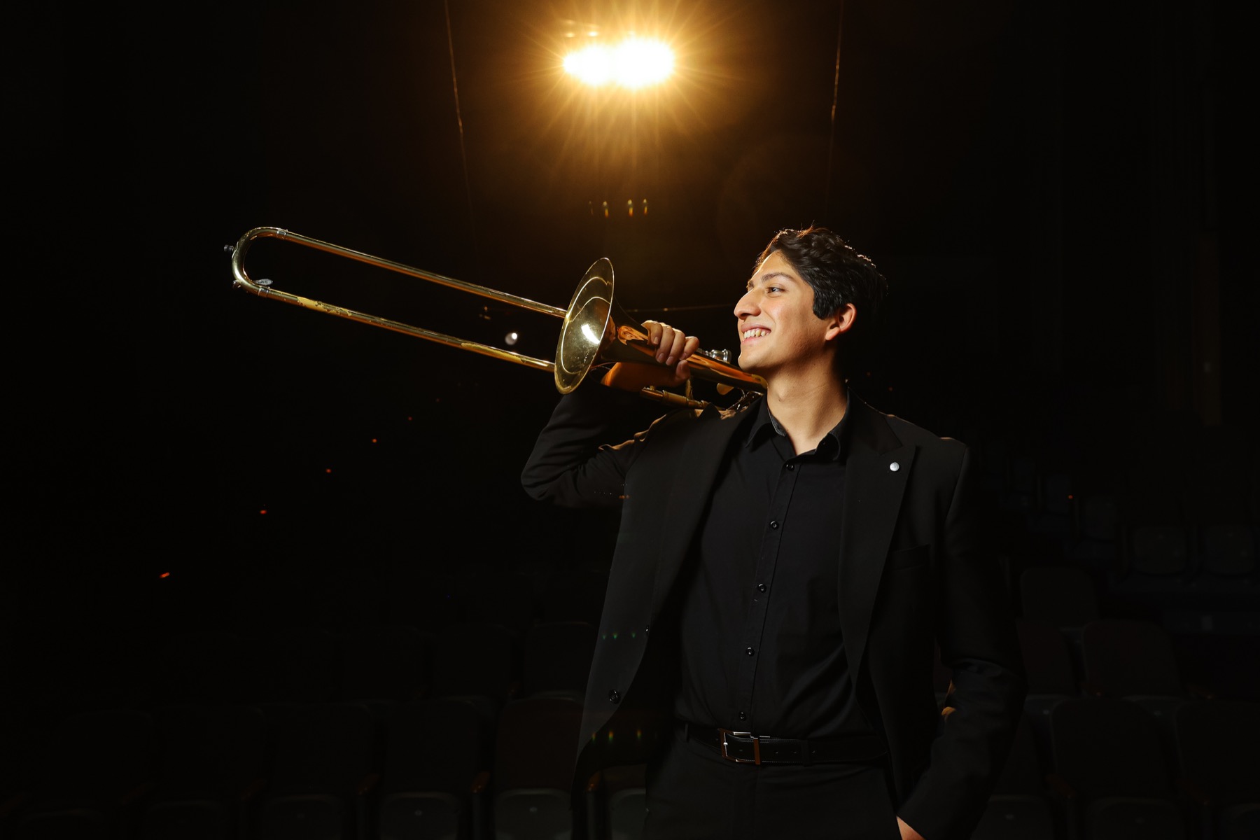 Adam Alvarado with trombone